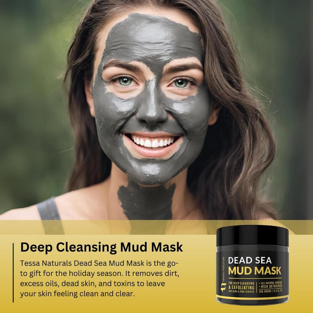 TESSA NATURALS Dead Sea Mud Mask: The Ultimate Solution for Pore Reduction, Blackhead Removal, and Oily Skin Control