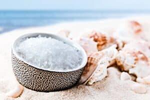 Rich Dead Sea salt from the Dead Sea, perfect for skin care and relaxation routines, sourced directly from DeadSea-Cosmetic.com.