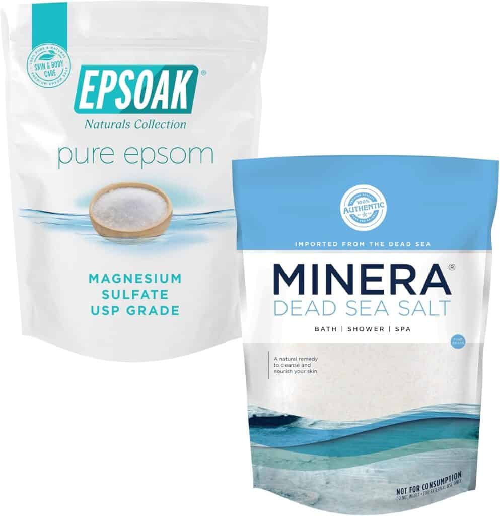 Epsoak Epsom Salt (2 lb) + Minera Dead Sea Salt (2 lb) Bundle