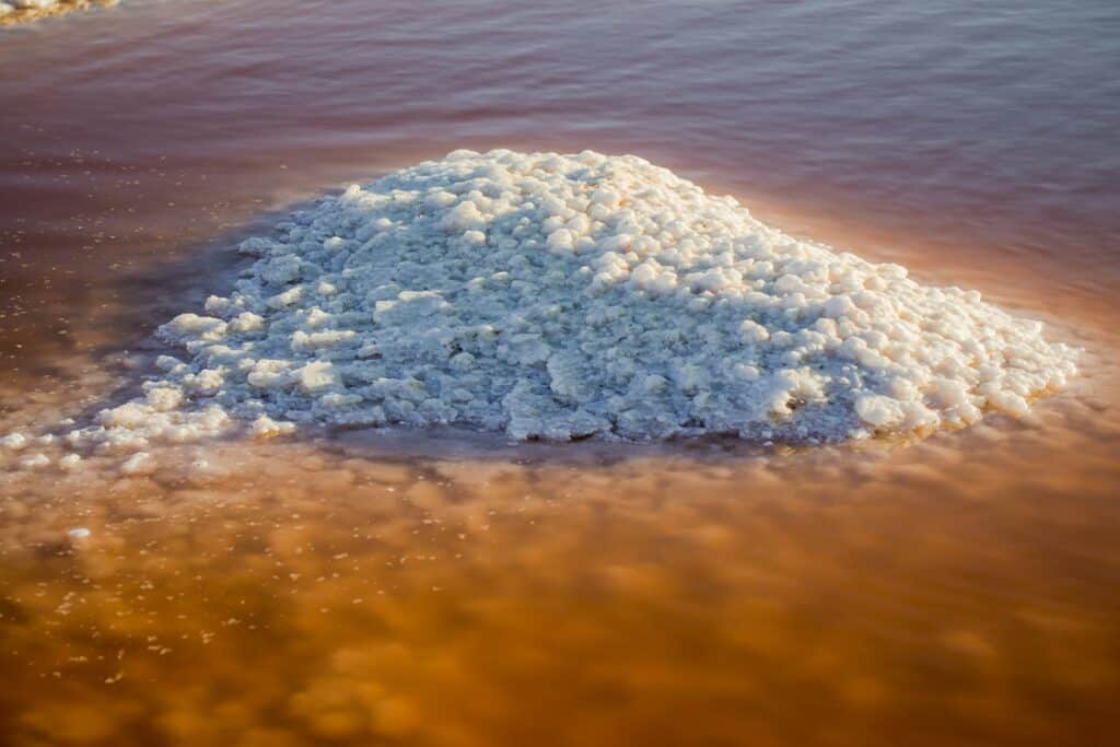 Dead Sea salt crystals used for mineral skincare treatments
